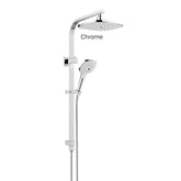 CORBAN Twin Rail Shower In Chrome - Matte Black - Brushed Nickel